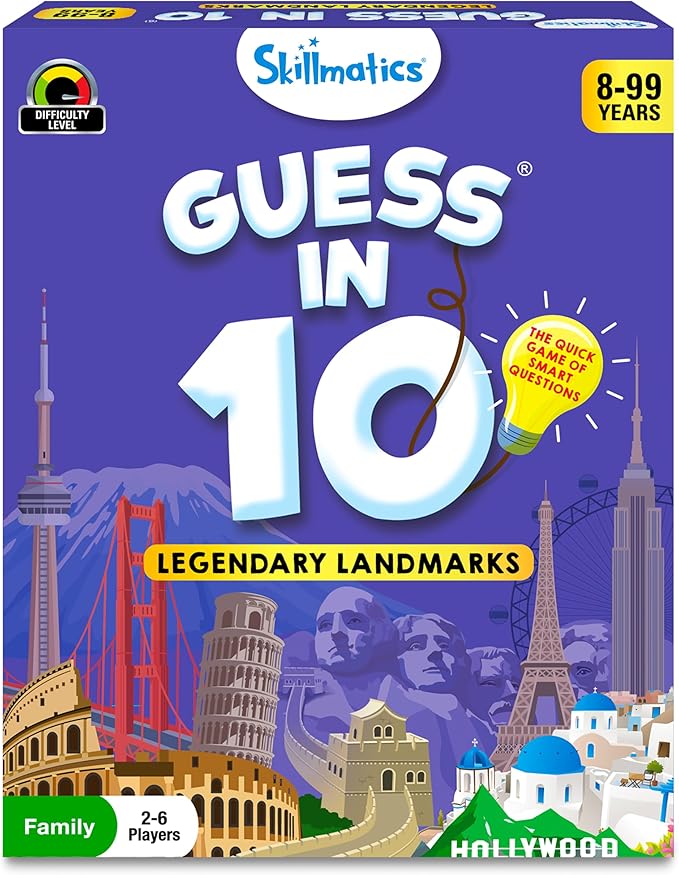 Skillmatics Guess in 10 Legendary Landmarks, Educational Travel Toys for Boys, Girls, and Kids Who Love Card Games, Board Games, Geography and History, Trivia, Gifts for Ages 8, 9, 10 and Up