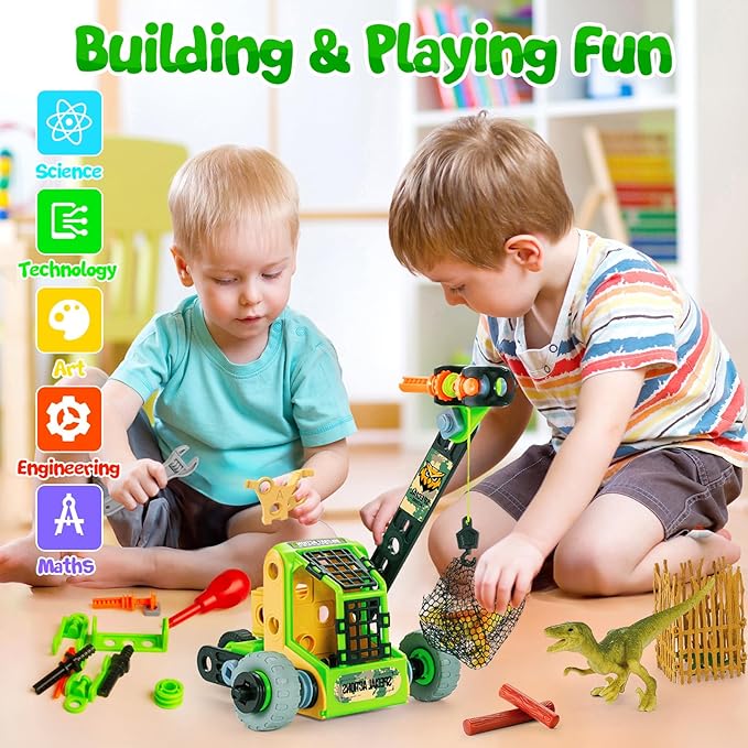 HOMETTER Building Toys, Dinosaur Toy STEM Learning Kit, Construction Blocks for Preschool Kids, Boys Educational Toys Creative Set, Christmas Ideas Gift for Age 5 6 7 8 9 10+ Years Old