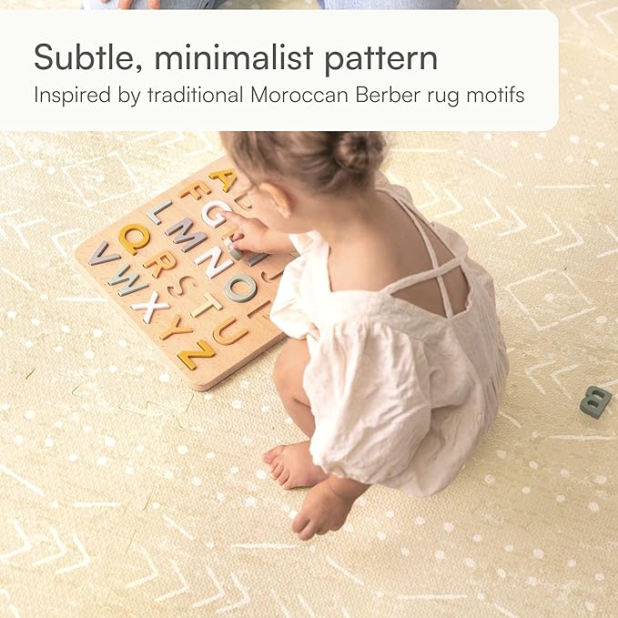 Lillefolk Baby Play Mat for Floor – 4x6ft Beige | Soft Non Toxic Premium EVA Foam Tiles for Tummy Time, Crawling & Playroom – Waterproof Interlocking Floor Mat for Babies & Toddlers (6 Tiles)