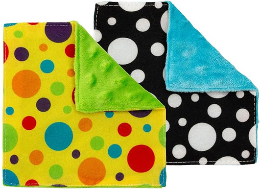 S&T INC. Crinkle Squares Baby Toys, 6 Inch x 6 Inch, Dots, 2 Pack