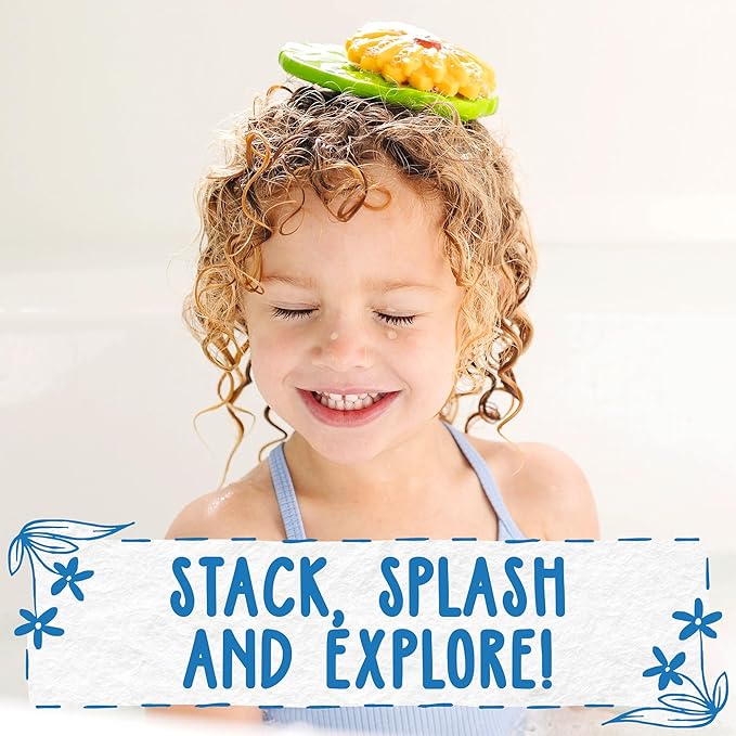 SplashEZ Mold Free Bath Toys for Kids & Toddlers | No Hole Baby Bath Toys | No Mold Floating Flowers for Bathtub Water Pool Shower Infants Babies Ages 0 1 3 6 12 18 Months | 3 pcs Lily Sunflower Rose