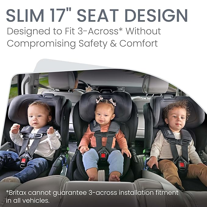 Britax Poplar Convertible Car Seat, 2-in-1 Car Seat with Slim 17-Inch Design, ClickTight Technology, Stone Onyx