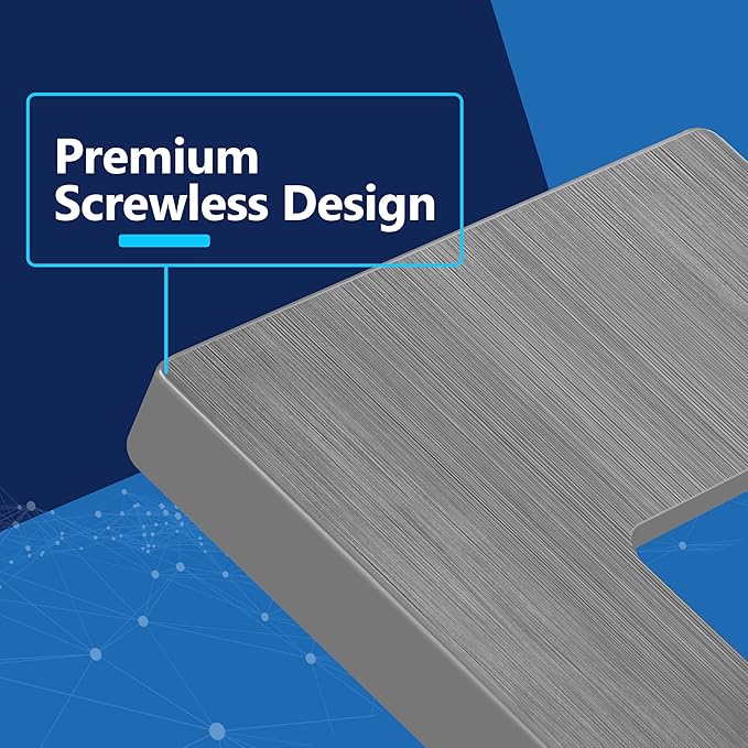 LIDER Brushed Finish Decorator Switch Cover, Screwless Wall Plate, Mid-Size 1-Gang 4.88" x 3.11", Unbreakable Polycarbonate Thermoplastic, UL Listed, LSWP-31M-BGY10P, Brushed Gray, 10 pack