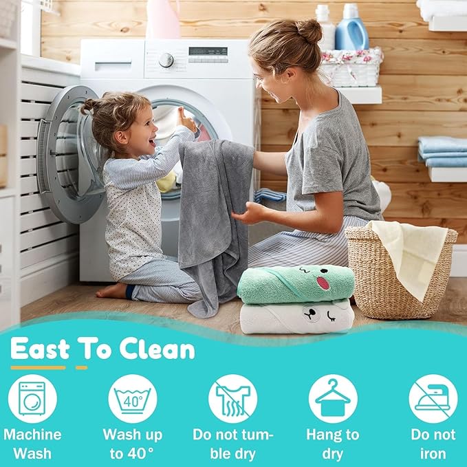 Baby Hooded Towels,31 x 31 in Baby Washcloths, Infant Super Soft Baby Bath Towels with Hood for Toddlers1-3,Highly Absorbent Viscose Hooded Towel for Boys, Girls, Newborn Essentials