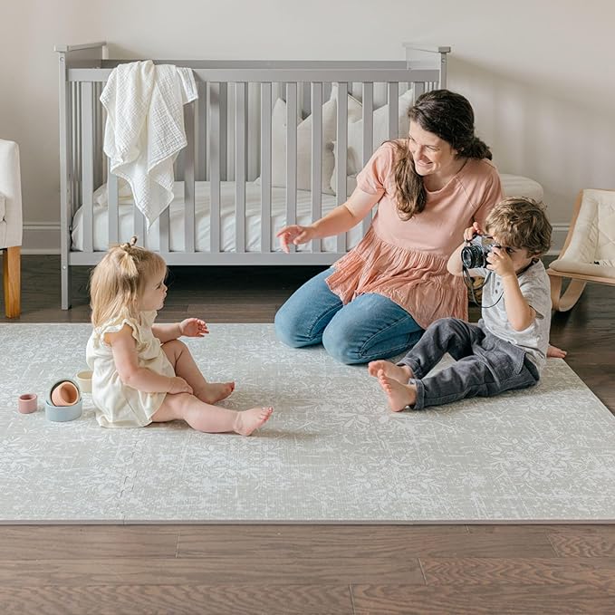 Baby Play Mat for Floor - Eden (6x6ft) - Premium EVA Foam Play Mat for Babies & Toddlers (Ages 0-5+) - Non-Toxic Playmat for Tummy Time, Crawling & Playroom - Stylish & Comfortable