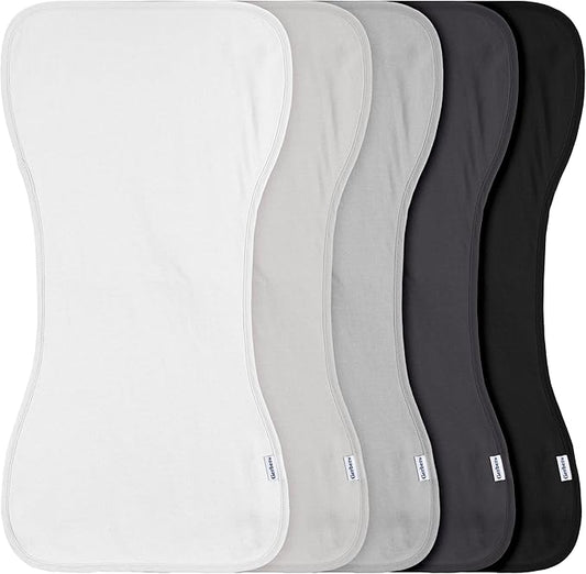 Gerber Baby Unisex Burp Cloths 60-Pack, White Black, Size 10.5" x 21"