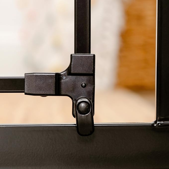 Carlson Extra Wide Walk Through Pet Gate with Small Pet Door, Includes 4-Inch Extension Kit, Pressure Mount Kit and Wall Mount Kit, Black