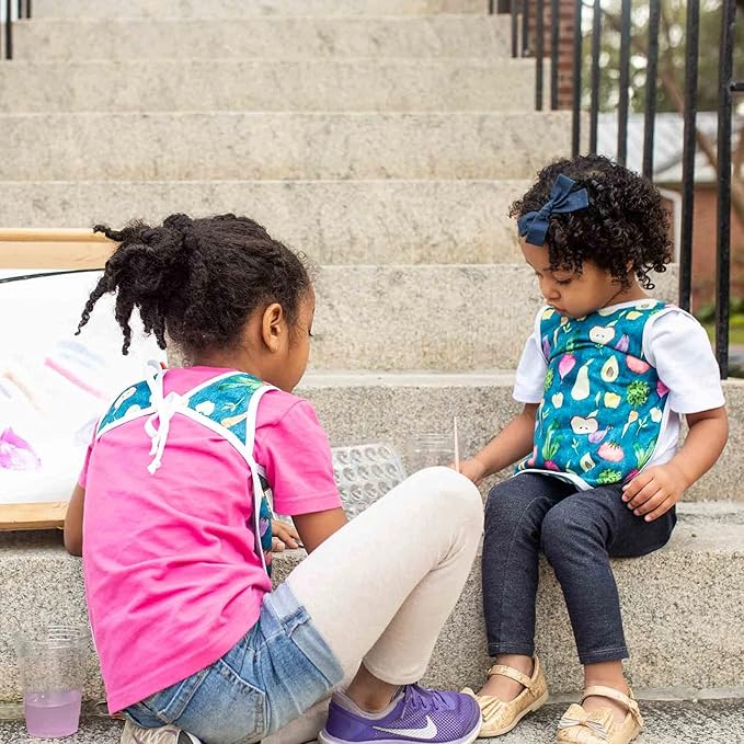 BapronBaby Organic Produce Bapron - No Neck Tie Safer Bib for Baby& Toddler - Soft Waterproof Stain Resistant - Machine Washable - Sz Baby/Toddler 6m-3T