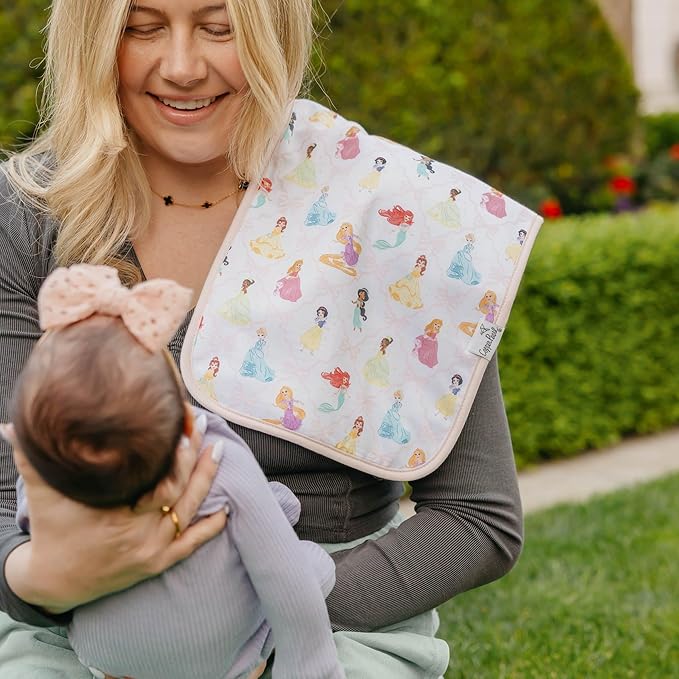 Copper Pearl Baby Burp Cloth Large 21''x10'' Size Premium Absorbent Triple Layer 3-Pack Gift Set Disney Princess