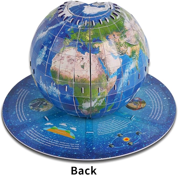 3D Puzzles for Kids Ages 8-10-12-14 Earth Globe DIY Geography Puzzle, Educational Learning Toys 3D Jigsaw World Globe Map Model Kit Teaching Aids Birthday for Boys Girls, 50 Pieces