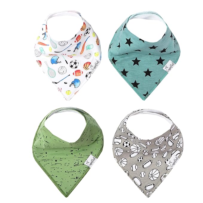 Copper Pearl Baby Bandana Drool Bibs for Drooling and Teething 4 Pack Gift Set Varsity