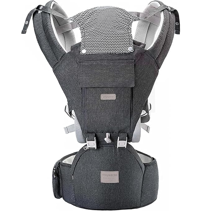 Baby Carrier Newborn to Toddler Baby Carriers with Seat Infant Baby Holder Backpack Baby Carriers Front and Back for Carrying and Hiking (Grey)