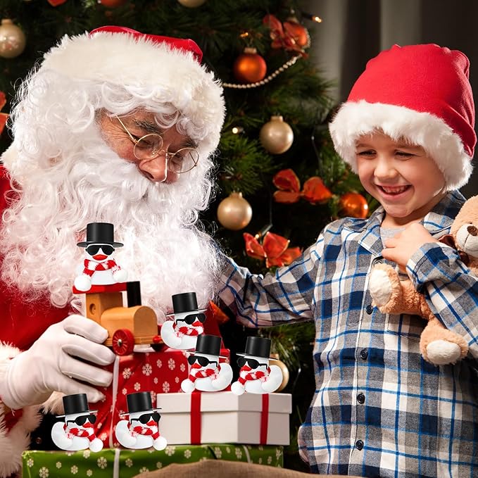 Syhood 24 Sets Christmas Mini Rubber Duck Bulk with Sunglasses Scarf Hats and Adhesive Dots Duckies Bath Toy Xmas Decor for Christmas Winter Gift Cruise Birthday Party (Top Hat)