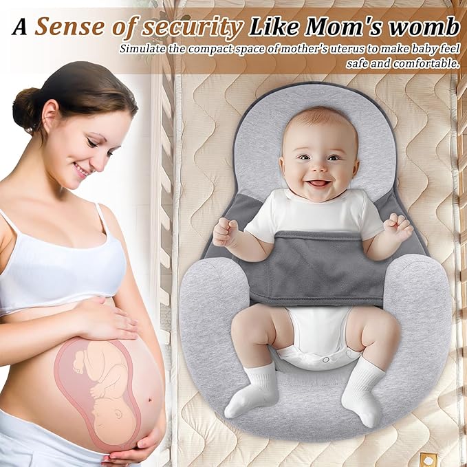 kornsurte Baby Lounger Pillow, Breastfeeding Feeding Pillow Reflux Reducing Spit-Up, Safety Nursing Pillow for Bottle Feeding