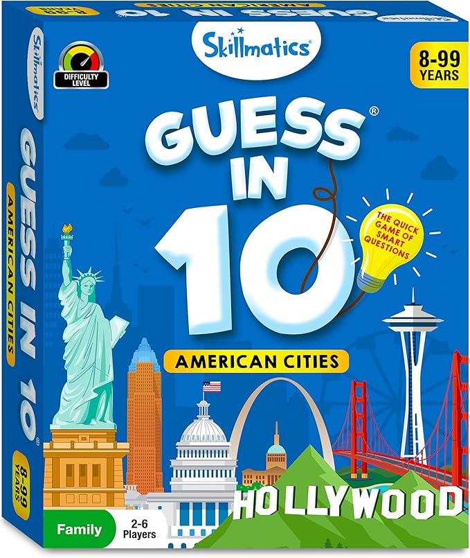 Skillmatics Guess in 10 American Cities, Perfect for Boys, Girls, Kids, and Families Who Love Card Games, Educational Toys & Games, Gifts for Ages 8, 9, 10 and Up