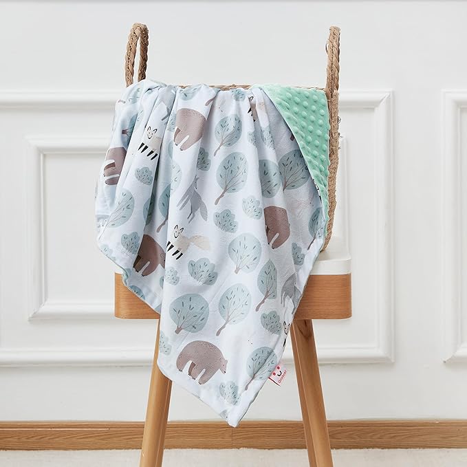 QSTEHEML Baby Blankets for Boys Neutral,Super Soft Nursery Minky Blanket Unisex, Baby Gifts Double Layer with Dotted Backing, Nursery Blanket for Crib Stroller(Bear, 30 * 40inch)