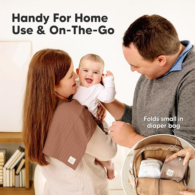 KeaBabies Organic Cotton Burp Cloths Baby Girl, Boy - 6-Pack Large Burping Clothes for Babies, Spit Up Rags, Super Soft & Absorbent Newborn Wash Towels, Gender Neutral, Non-Shrink (Stria, Mauve)