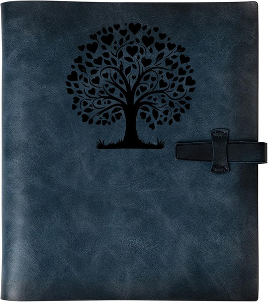 Photo Album 4x6 200 Photos, Genuine Leather Photo Albums with Writing Space with 30 Writing Paper, Travel Family Wedding Kids Graduation Ultrasound Baby Picture Album Scrapbook Photo Album（Love Tree）