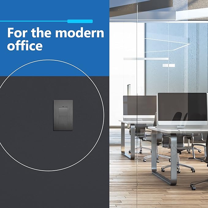 LIDER Brushed Finish Decorator Switch Cover, Screwless Wall Plate, Mid-Size 1-Gang 4.88" x 3.11", Unbreakable Polycarbonate Thermoplastic, UL Listed, LSWP-31M-BSG, Brushed Space Gray