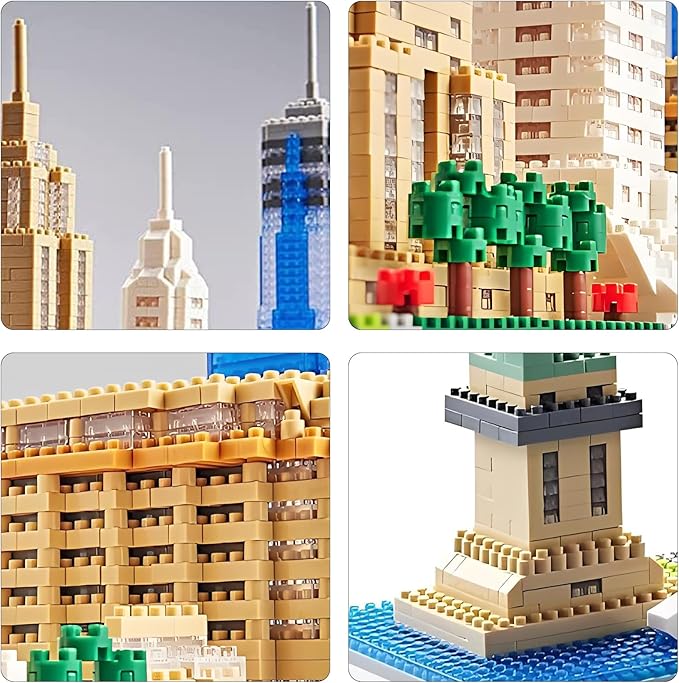 Architecture New York City Skyline Model Kit New York Landmark Micro Building Blocks Sets Souvenir Toys Gift for Adults Kids Teens 3452 PCS