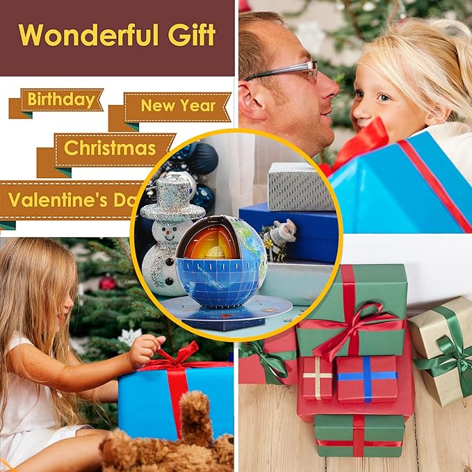 3D Puzzles for Kids Ages 8-10-12-14 Earth Globe DIY Geography Puzzle, Educational Learning Toys 3D Jigsaw World Globe Map Model Kit Teaching Aids Birthday for Boys Girls, 50 Pieces