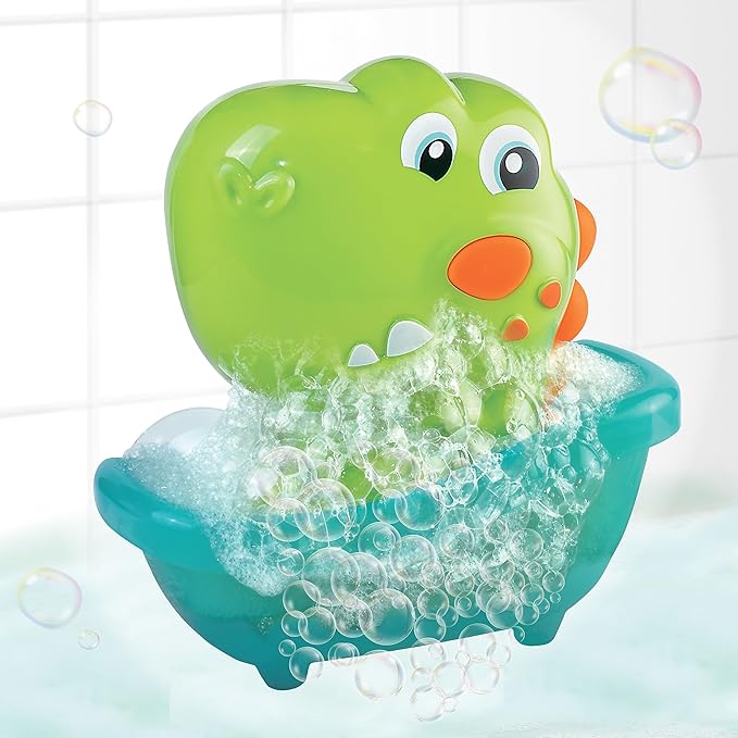 HAP-P-KID Dinosaur Bath Bubble Maker, Automatic Dino Bubbles Blower, Bathtub Shower Machine Toys, Birthday Party Time Gifts for 12 18 24 Months, 1 2 3 4 5 Years Old Boys Girls Preschool Toddlers Baby