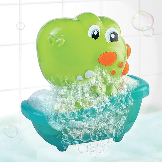 HAP-P-KID Dinosaur Bath Bubble Maker, Automatic Dino Bubbles Blower, Bathtub Shower Machine Toys, Birthday Party Time Gifts for 12 18 24 Months, 1 2 3 4 5 Years Old Boys Girls Preschool Toddlers Baby