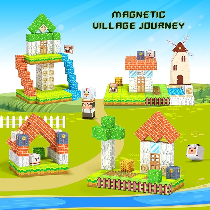 Magnetic Blocks,Creative Building Toys for Kids, STEM Sensory Toys for Ages 3-5, 5-7, 8-13, Christmas Birthday Gifts for Boys & Girls