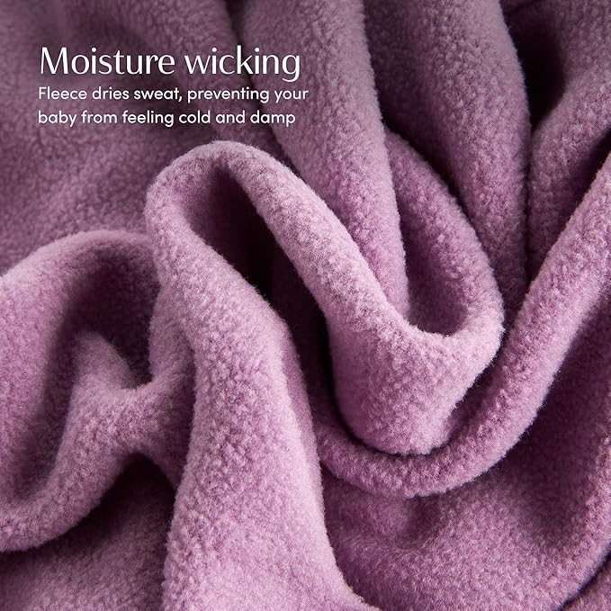 SleepingBaby Zipadee-Zip Transition Swaddle - Cozy Fleece Wearable Blanket with Two-Way Zipper for Baby Sleep - Lavender, Medium (6-12 Month)