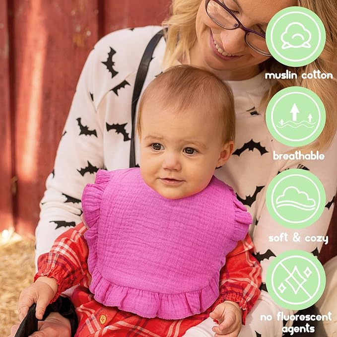 Baby Bibs Muslin Bibs 8 Pack for Drooling and Teething for Unisex Girls Boys