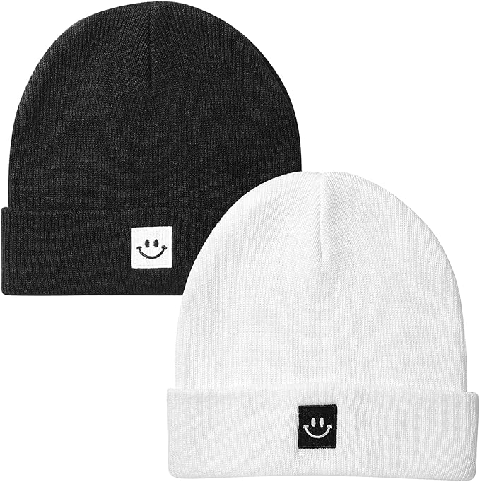 2Pack Baby Beanie Knit Toddler Hat for Girls Boys 0-8 Years