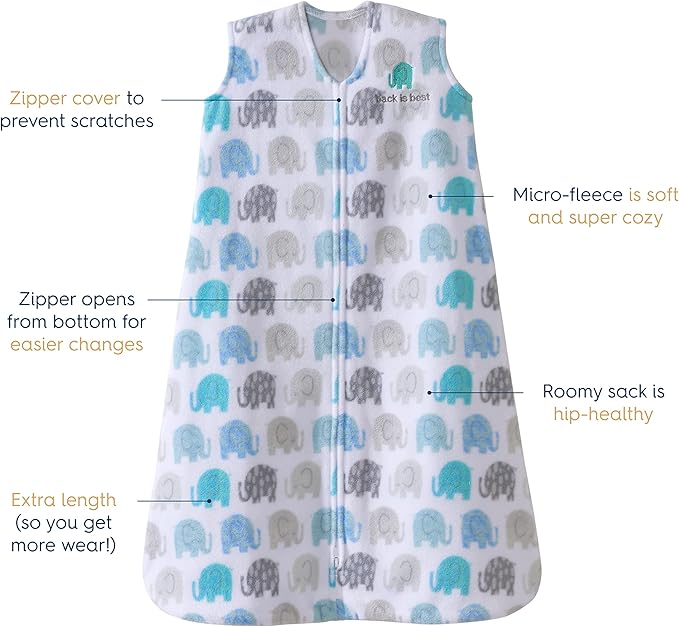 HALO Micro-Fleece Wearable Blanket, Swaddle Transition Sleeping Bag, TOG 1.0