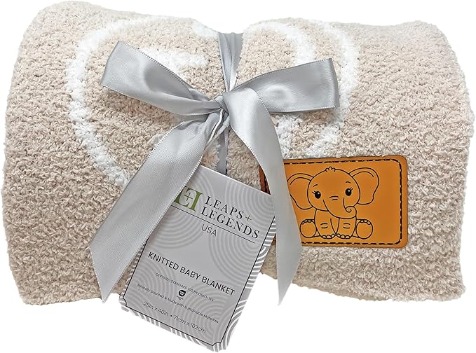 Smiley Face with Lightning Bolt Eyes Baby Blanket 28"x40" - DreamSoft Throw for Crib, Stroller or Car Seat -Receiving Blanket/Newborn Nursery Gift for Toddler, Infant, Kids, Boys & Girls (Tan/White)