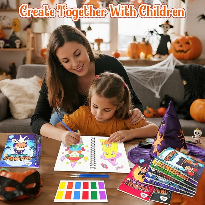 ZMLM 24 Water Coloring Books for Kids Party Favors - Bulk Mini Coloring Books for Kids Ages 4-8,Small Birthday Goodie Bag Stuffers School Teacher Return Gift Art Crafts Classroom Prizes (Halloween)