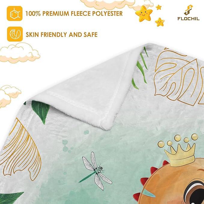 Personalized Baby Blankets, Custom Baby Blanket - Baby Blanket with Name for Boys, Best Gift for Baby, Newborn Elephants Flush Fleece (30x40) (Dinosaur 2)