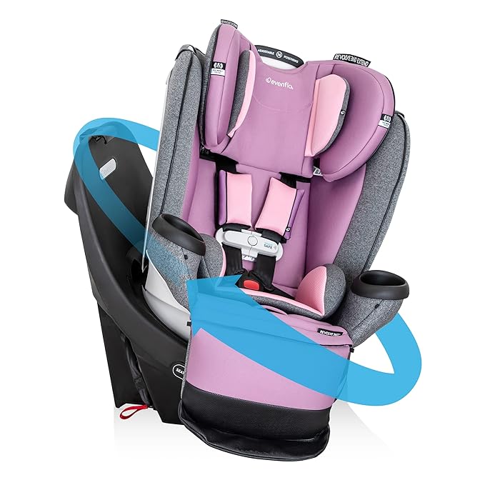 Evenflo Gold Revolve360 Extend All-in-One Rotational Car Seat with SensorSafe (Opal Pink)