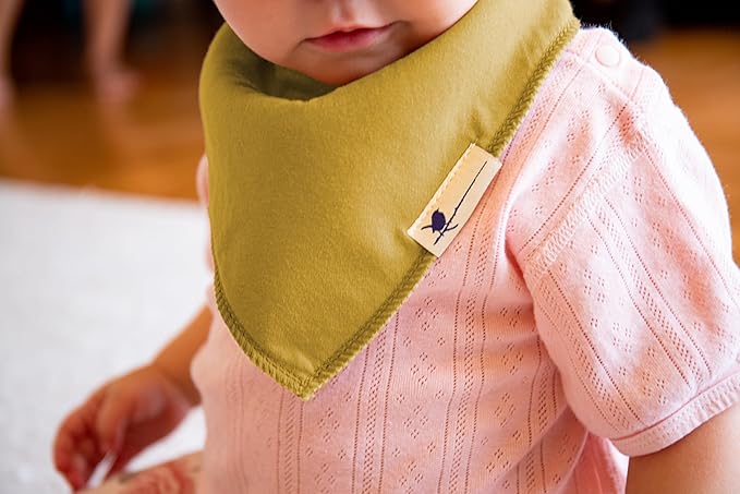 Blue Wren Magnetic Bandana Drool Bibs 5-pack - Magnetic Closure Baby Bibs - Safe, Easy, Chic Teething Bib