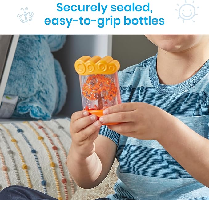 hand2mind Changing Seasons Sensory Tubes, Sensory Fidget Tubes, Learning Weather for Kids, Anxiety Calming Tools, Occupational Therapy Toys, Calm Down Corner Supplies (Set of 4) (95385)