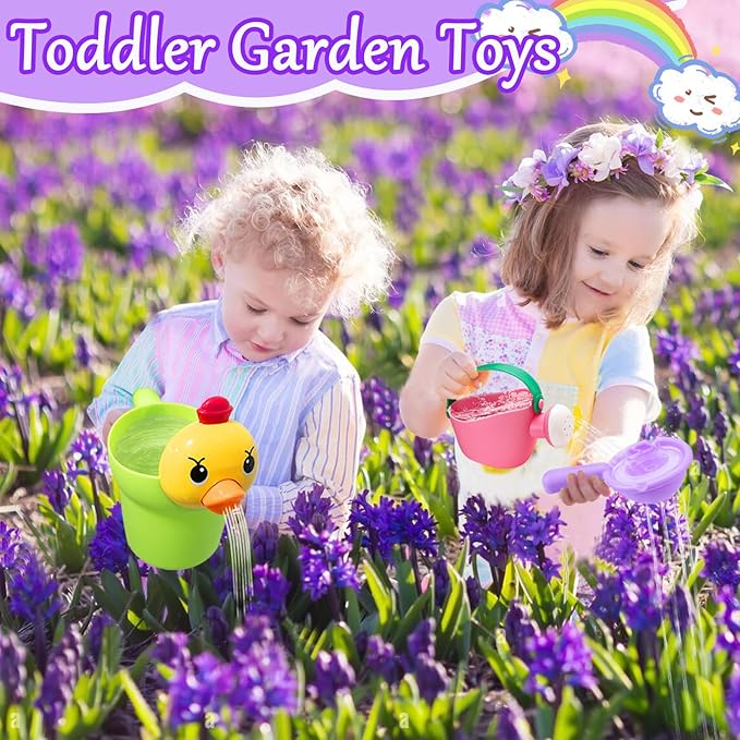 Bath Toys for Toddlers 1-3, NO Hole 6pcs Toddler Bath Toys for 1 2 3 Duck Watering Can Outdoor Garden Beach Water Pool Toys for Baby Toddler Toys Age 1-4 Water Table Toy for Kids 2-4 Bathtub Gift