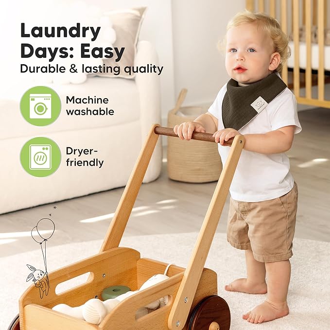 KeaBabies 8-Pack Bandana Bibs for Baby Girls, Boys - Organic Cotton Baby Bibs for Drooling & Teething Newborn, Toddler, Infant 0-36 months, Extra Soft, Absorbent Cloth with Snaps (Basic/Quin)