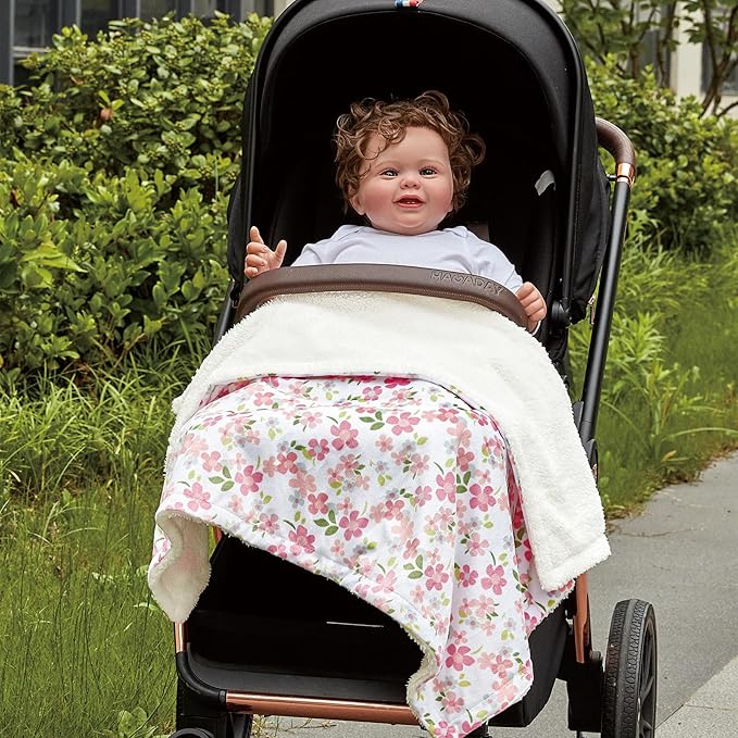 CREVENT 30''X40'' Cute Cozy Fluffy Warm Baby Blanket for Girls Boys Infants Toddlers' Bedding/Crib/Cot/Stroller, Baby Shower Birthday Newborn's Gift - Wildflower