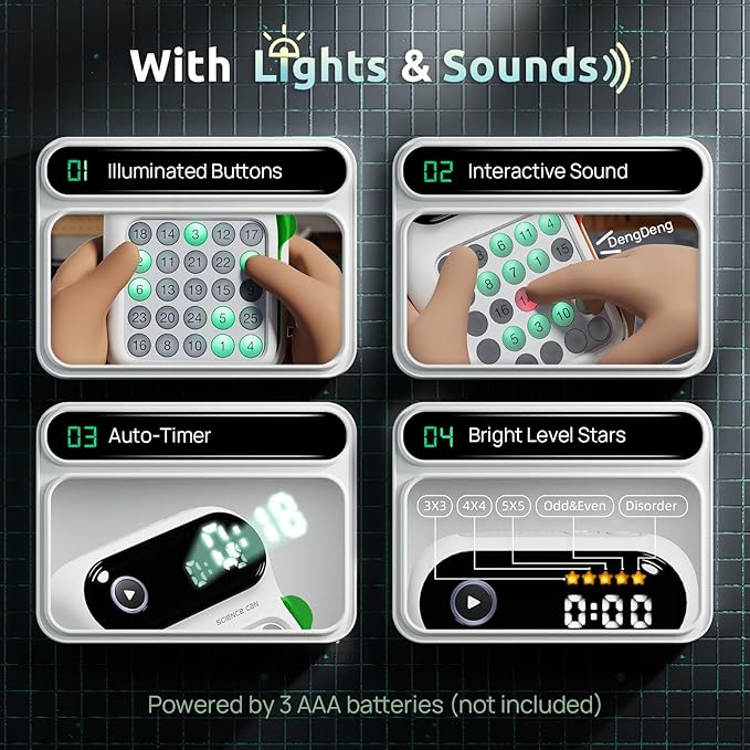 Science Can Speed Number Games, 3 in 1 Handheld Games for Kids, STEM Toys with 100 Challenges for Ages 5+, Autism Sensory Toys, Birthday Gifts for Boys & Girls 5 6 7 8 Years Old