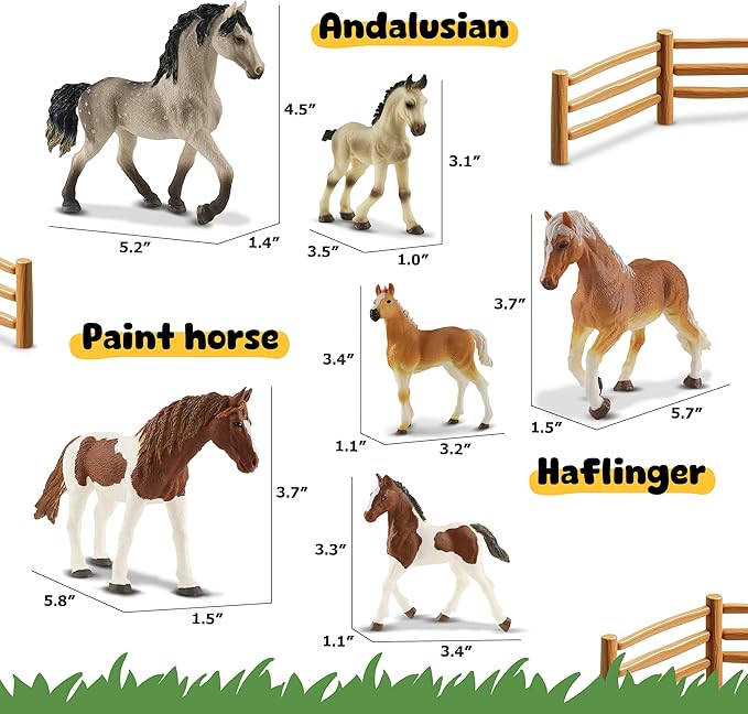 10PCS Horse Figurine Set Realistic Horse Figure Toys for Toddlers Educational Gift for Kids Perfect Party Favors Animal Figure Learnig Toys