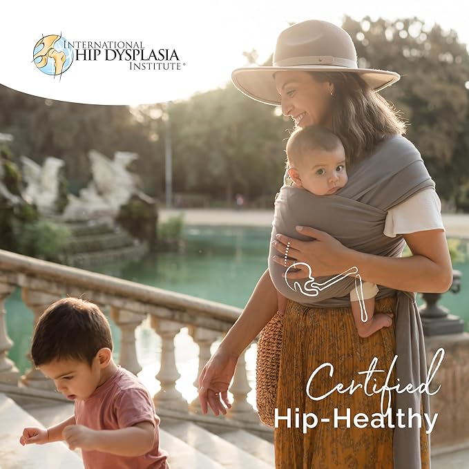 Boba Baby Wrap Carrier – Original Baby Sling Carrier for Newborns (7–35 lbs), Soft, Secure, Hands-Free & Ergonomic, Ideal for Comfortable Bonding, New Parents (Grey)