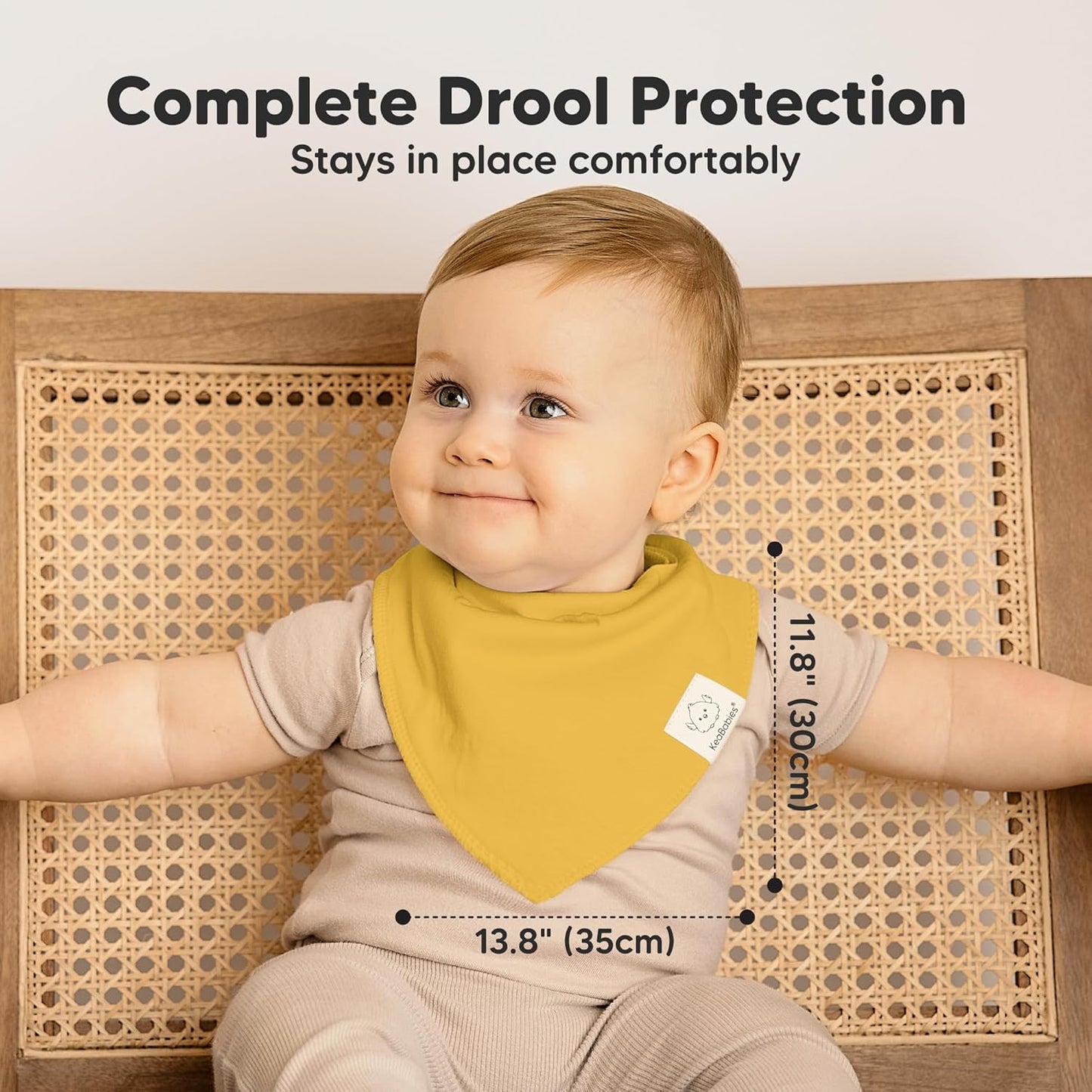 8-Pack Organic Baby Bandana Bibs for Boys, Girls - Super Absorbent Triangle Baby Bibs for Drooling and Teething Infant, 100% Cotton Extra Soft for Newborn, Infant 0-36 Months (Eclipse)