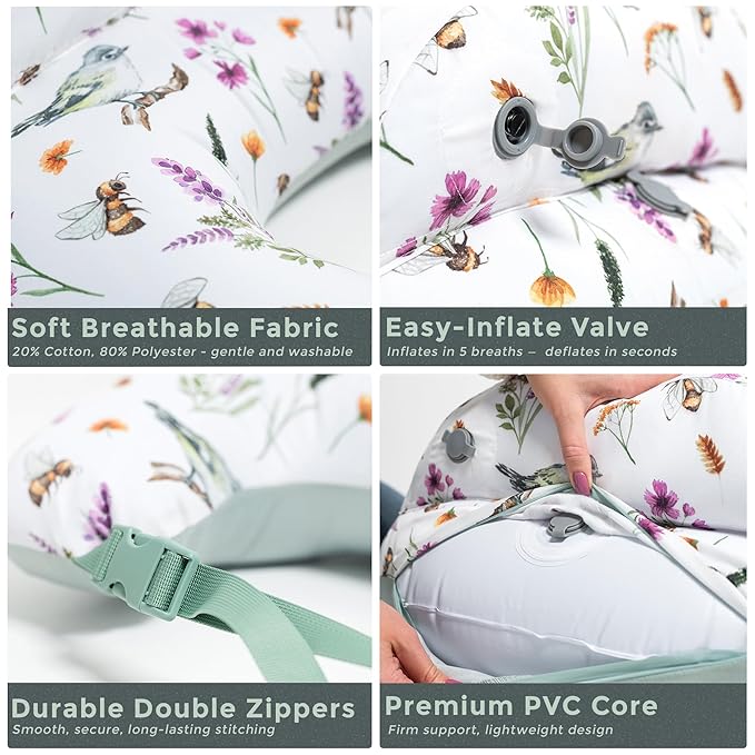 New Inflatable Breastfeeding Pillow & Travel Nursing Pillow for Baby Girl and Boy - Portable Travel Nursing Pillows for Breastfeeding