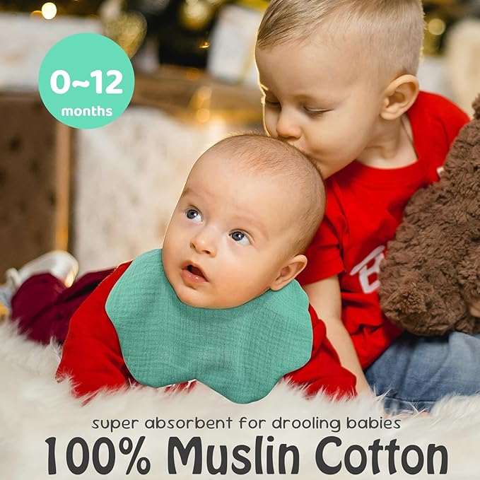 Baby Bibs Muslin Bibs for Baby Girl Boy for Drooling and Teething 10 Pack