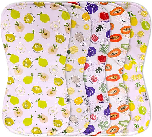 5-Pack Organic Cotton Burp Cloths – Large, Ultra-Soft 3-Layer Towels for Burping, Shoulder & Hand Use, Highly Absorbent