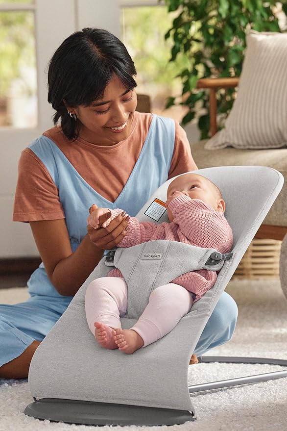 BabyBjörn Bouncer Bliss, Woven Mélange, Light Grey