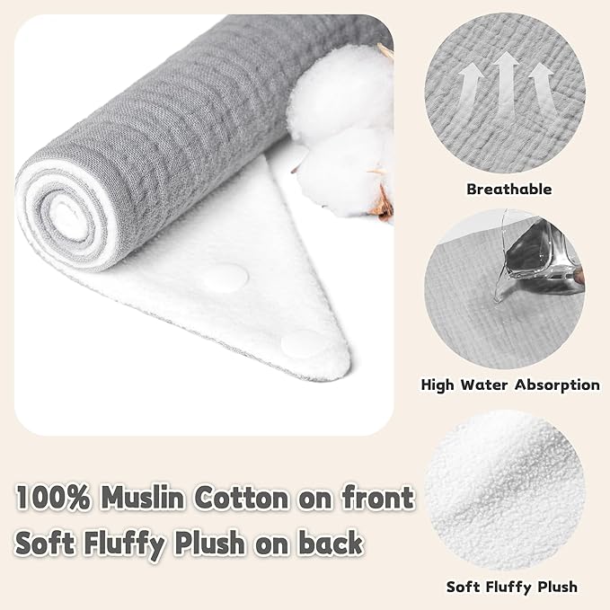 Susurration Muslin Baby Drool Bibs 6Pack Soft Triangular Adjustable Baby Bandana Bibs for Unisex Baby Girls & Boys